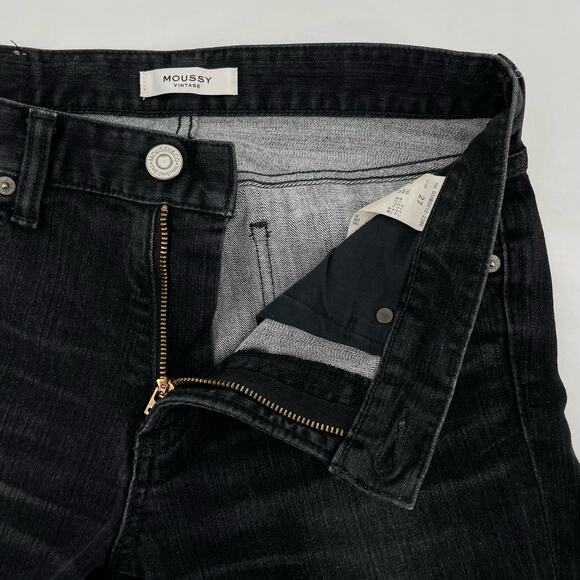 Moussy Vintage Black Skinny Jeans Classic Grunge Style Dark Denim MVS Size 27 - Picture 6 of 11